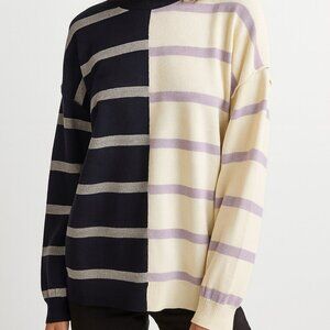 Caracilia Ladies Stripped Sweater (Navy, Gray, Purple, Cream Colors) New!